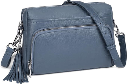 befen Genuine Leather Crossbody Purses for Women Small Crossbody Bags Purse with Built in RFID Blocking Wallet