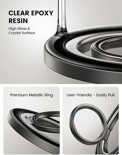 Lamicall [Upgrade Metal Gear Hinge] Magnetic Phone Ring Grip for MagSafe, [4.4lbs Ultra Strong Magnet] Finger Holder Stand, Easily Pull Ring Out, Mag Safe Accessory for iPhone 17 16 15 14 Pro Max