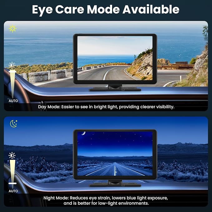 Compatible Wireless Apple CarPlay Android Auto Car Screen, Dual Camera 9 Inch 1080P Touch Screen Car Stereo Music Video Player Naivgation Bluetooth Mirror Link, Siri, AirPlay, AUX, Voice Assistant
