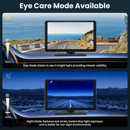 Compatible Wireless Apple CarPlay Android Auto Car Screen, Dual Camera 9 Inch 1080P Touch Screen Car Stereo Music Video Player Naivgation Bluetooth Mirror Link, Siri, AirPlay, AUX, Voice Assistant