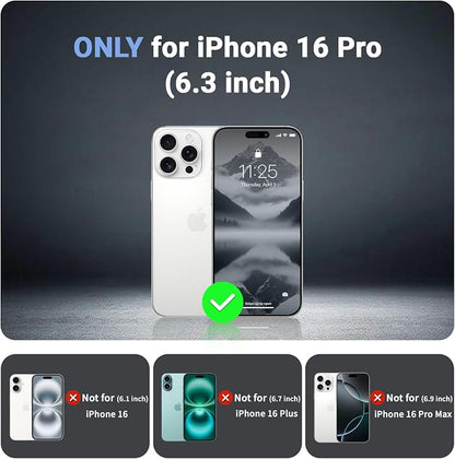 jaroco Magnetic for iPhone 16 Pro Case, [Compatible with MagSafe][Military Grade Drop Protection][Heavy Duty Protection][Non-Slip][Shockproof] 2-Layer Durable Bumper Phone Case 6.3''-Gray