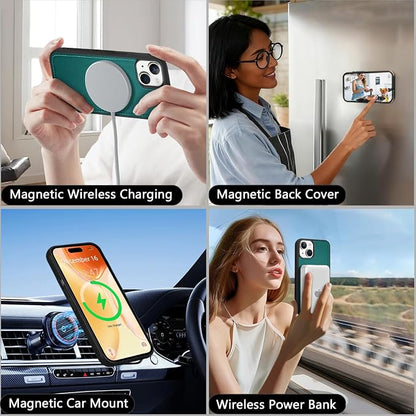 Wallet Case for iPhone 15 with Card Holder/Crossbody Wallet/Strap| RFID Blocking | Magnetic | Kickstand | Detachable | PU Leather Phone Case for iPhone 15,6.1 in,Green