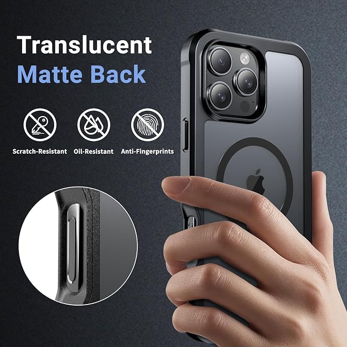 jaroco Magnetic for iPhone 16 Pro Max Case, [Compatible with MagSafe][Military Grade Drop Protection][Heavy Duty Protection][Non-Slip][Shockproof] 2-Layer Durable Bumper Phone Case 6.9''-Black