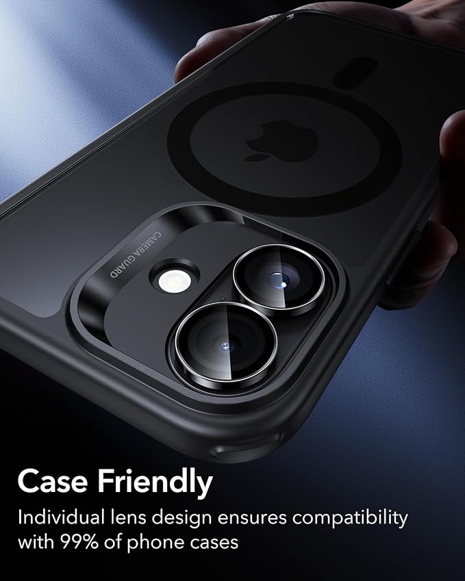 ESR 2 Pack for iPhone 17/iPhone 16/iPhone 16 Plus, Camera Lens Protector, Ultra-tough HD Individual Lens Protectors, Scratch Resistant, Ultra-thin Tempered Glass, Black