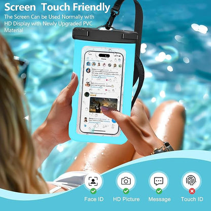 3 Pack Waterproof Phone Pouch IPX8 Universal Waterproof Case Dry Bag Phone Protector for iPhone 17/16/15/14 Pro Max Plus XS XR X8 Galaxy S25 S24 Pixel Up to 8.4"(Multicolor 3)