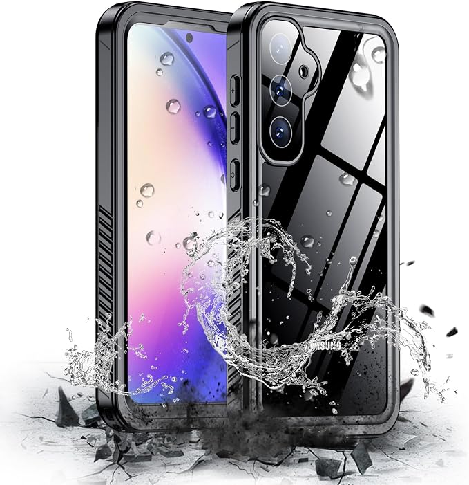 Hualele for Samsung Galaxy A54 5G Case Waterproof, Built in Lens & Screen Protector Rugged Full Body Heavy Duty Protective Military Grade IP68 Underwater Cover Case for Samsung Galaxy A54 5G Black