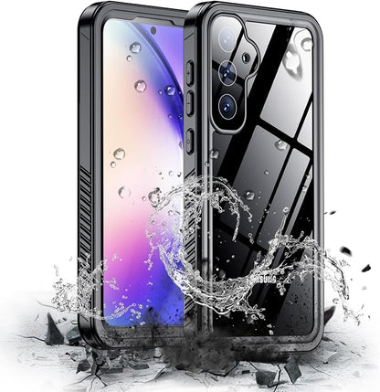 Hualele for Samsung Galaxy A54 5G Case Waterproof, Built in Lens & Screen Protector Rugged Full Body Heavy Duty Protective Military Grade IP68 Underwater Cover Case for Samsung Galaxy A54 5G Black