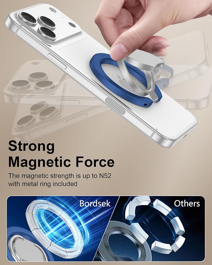 Magnetic Phone Holder 2-in-1 Foldable Gym Grip for iPhone 17e 17 Pro Max 16e 16 Plus 15 14 Galaxy S26 S25 Edge S24 Ultra Z Flip7 Two-Sided Magsafe Pop-Style Phone Stand for Mag Car Mount & Phone Case