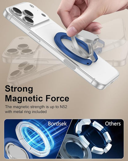 Magnetic Phone Holder 2-in-1 Foldable Gym Grip for iPhone 17e 17 Pro Max 16e 16 Plus 15 14 Galaxy S26 S25 Edge S24 Ultra Z Flip7 Two-Sided Magsafe Pop-Style Phone Stand for Mag Car Mount & Phone Case