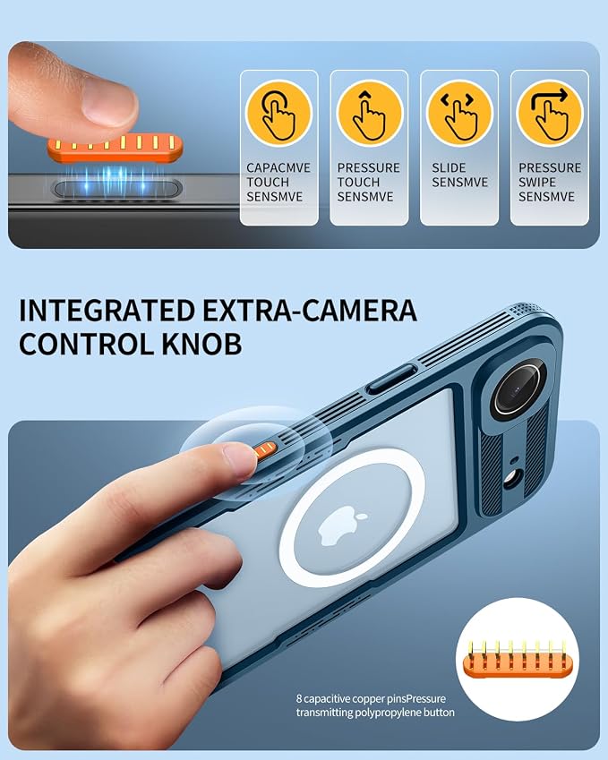 Lanhiem Magnetic for iPhone Air Phone Case, IP68 Waterproof Dustproof Phone, Compatible with Magsafe, Built-in Screen Protector, Full Body, Heavy Duty, Rugged Phone 17 Air Cover, 6.5 inch, Blue