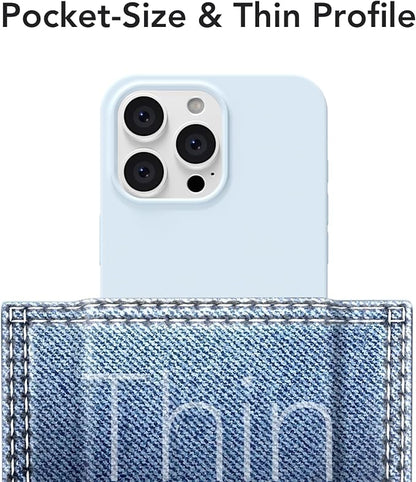 for iPhone 14 Pro Max Case Silicone Compatible with Magsafe Case, Ultra Slim Thin Magnetic Phone Cases Mag Safe, Cute Soft Rubber Gel Matte Plain Wireless Charging Cover for Women, Light Blue