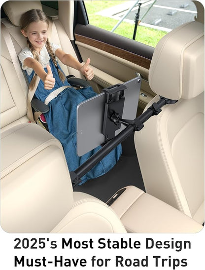 Tryone Car Headrest Tablet Holder for iPad: [Front & Rear Flip Mount] Adjustable Back Seat Tablet TV Portable Screen Holder, Car Road Trip Essentials for Kids Compatible with 4.7-16.1" Devices