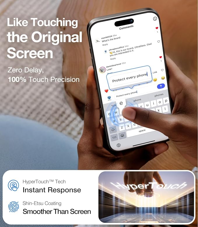 UltraGlass Unbreak Top 9H+ Glass for iPhone 16 Pro Screen Protector 6.3" (12FT Military Grade Shatterproof) Screen Protector 16 Pro Tempered Glass (Longest Durable) Full Coverage 16Pro, 2 Pack
