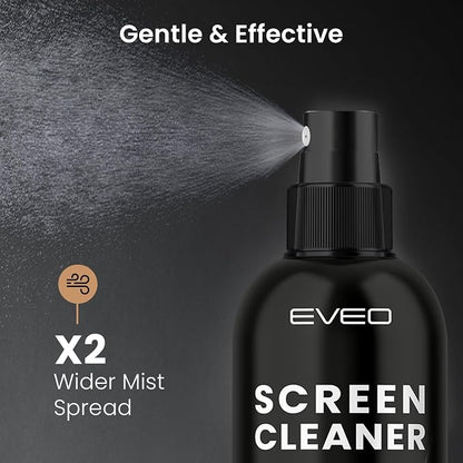 Screen Cleaner Spray and Wipe - TV screen cleaner spray and 2 Microfiber cloths, Computer Screen Cleaner, TV screen cleaner for Smart TV & Monitor, Laptop, MacBook, iPad and Electronic Devices - (2oz)