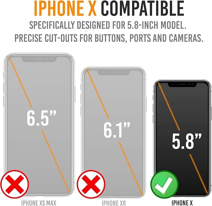 iPhone Xs/X Battery Case, Alpatronix BXX Wireless Portable Power Bank and iPhone Xs Slim Charger, 50% Faster Charging Battery Pack, Original iPhone Lightning Chip – Black
