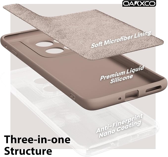 oakxco for Motorola Moto Edge 2025 Phone Case Liquid Silicone, Thin Slim Soft Rubber Gel TPU Plain Protective Simple Cover for Women Girl Cute, Matte Solid Color Aesthetic, Brown Fall