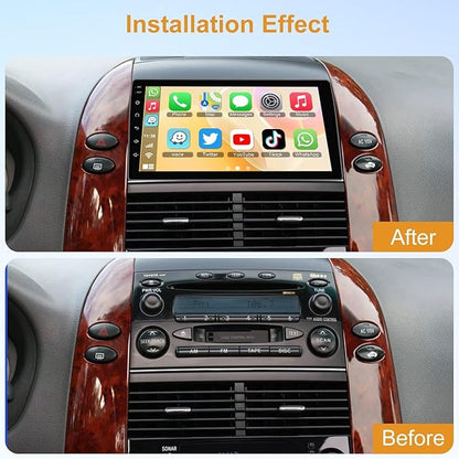 Android 13 Car Radio Stereo for Toyota Sienna 2004-2010, Wireless Carplay&Android Auto with 4G+64G Support Bluetooth/Voice Control/GPS/WiFi/Back-up Camera/SWC/FM, 9 Inch IPS Touch Screen for Sienna