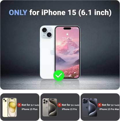 jaroco Magnetic for iPhone 15 Case, [Compatible with MagSafe][Military Grade Drop Protection][Heavy Duty Protection][Non-Slip][Shockproof] 2-Layer Durable Bumper Phone Case 6.1''-Rose