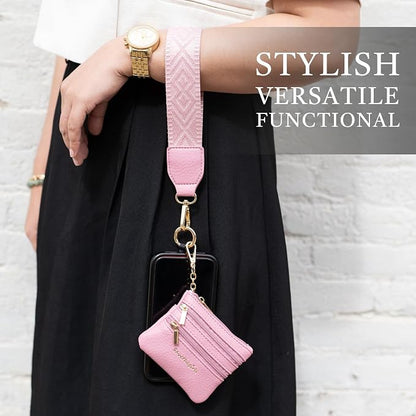 Save the Girls Original Clip and Go Phone Strap Pattern - Crossbody Phone Strap Chain with Zipper Wallet Pouch