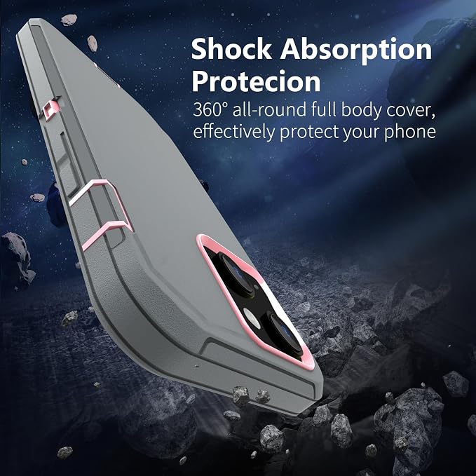 Sansunto for iPhone 13 Case, Phone Case for 15 & 14, Protective Heavy Duty Shockproof 3 in 1 Silicone Rubber Cover, Rugged Hybrid Durable Phone Case for iPhone 6e in 6.1 Inch