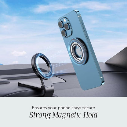 COCOMII Magnetic Phone Ring Holder for MagSafe, 360° Rotation Finger Grip Stand, Matte Black