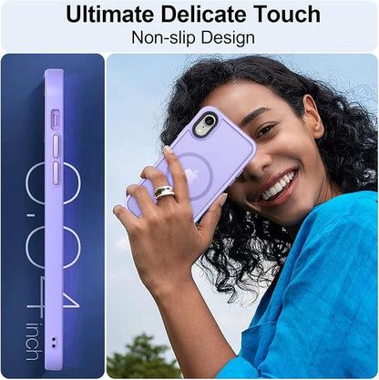 MOCCA Strong Magnetic for iPhone XR Phone Case, [Compatible with Magsafe][Mil-Grade Drop Protection] Slim Thin Translucent Matte Protective Cover Case for iPhone XR Case 6.1'', Light Purple
