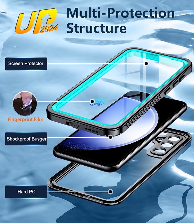 Temdan for Samsung Galaxy S23 FE Case Waterproof, [Military-Grade Drop Protection] [IP68 Underwater] Full Body Heavy Duty Rugged Shock-Proof Case for S23 FE 6.4''-Teal