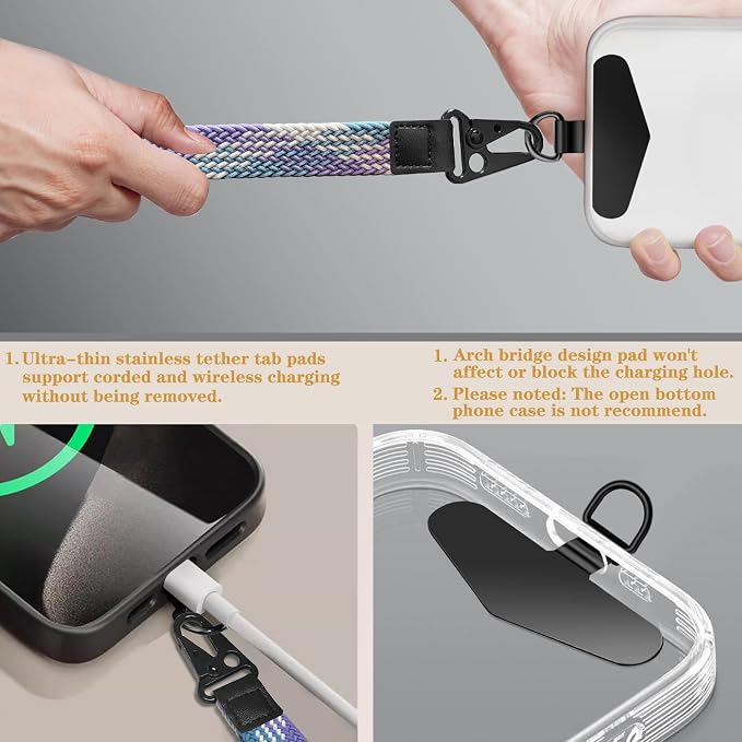 Stretchy Wristlet Keychain, Wrist Lanyard Strap Key Chain Holder to Hold Keys Wallet Phone ID Badge for Men Women