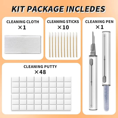 Cleaning Clay, Phone Cleaning Kit with Clean Pen, Remove Ear Wax & Dirt & Gunk from Device's Small Crevices, for AirPod Cleaner Kit for Airpods Charging Case/Headphones/Electronics
