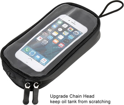 X AUTOHAUX Universal 7 Inch Magnetic Tank Bag Phone Holder Case Saddlebag Faux Leather Waterproof for Motorbike