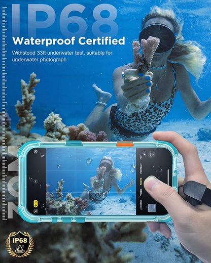 for iPhone 16 Plus Waterproof Case with Magsafe, Built-in [Camera & Screen Protector] [Lanyard], IP68 Water Proof Full Body Dustproof Heavy Duty Frosted Protective Phone Cover, 6.7" Teal