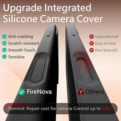 FireNova Magnetic for iPhone 17 Pro Max Case, Compatible with MagSafe, [Integrated Silicone Camera Control Button] [Camera Protection] Anti-Scratch Microfiber Lining Phone Case, 6.9", Space Gray