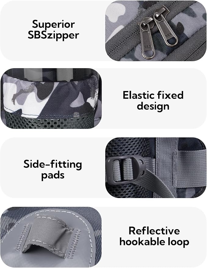 WATERFLY Fanny Pack Waist Bag: Fannie Pack 2 Water Bottle Holders Lumbar Belt Hiking Walking Running Jogging Camping Large Woman Man (Bottle Not Included)