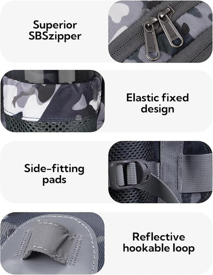 WATERFLY Fanny Pack Waist Bag: Fannie Pack 2 Water Bottle Holders Lumbar Belt Hiking Walking Running Jogging Camping Large Woman Man (Bottle Not Included)