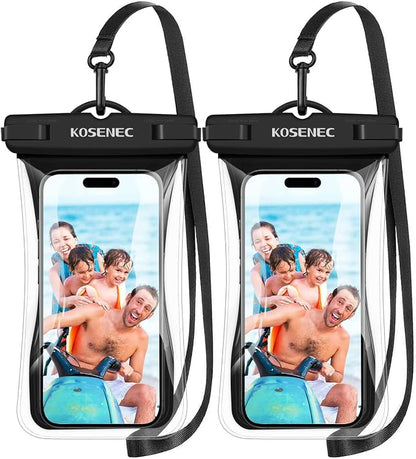 Waterproof Phone Case with Lanyard, Universal Waterproof Phone Pouch Floating[2 Pack], 2025 Phone Water Protector Pouch for Vacation Beach Pool Kayak Cruise Travel Essentials Accessories