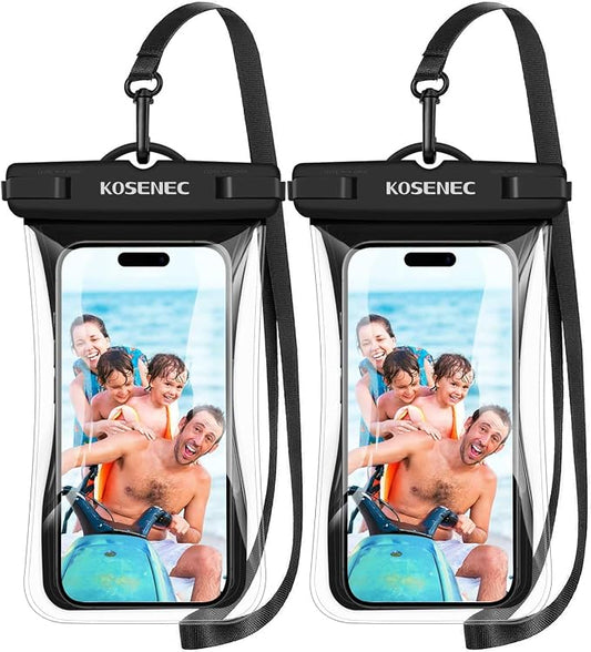 Waterproof Phone Case with Lanyard, Universal Waterproof Phone Pouch Floating[2 Pack], 2025 Phone Water Protector Pouch for Vacation Beach Pool Kayak Cruise Travel Essentials Accessories