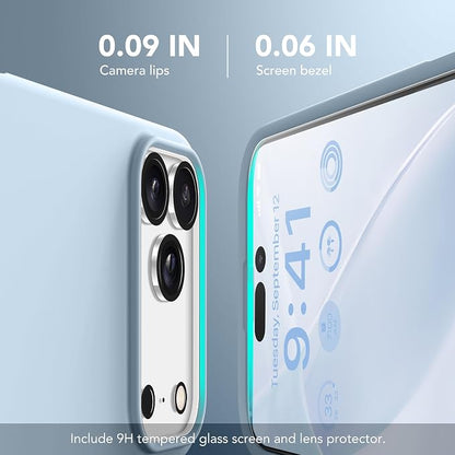 GONEZ Magnetic for iPhone 17 Pro Max Case, Compatible with MagSafe, [Screen Protector + Camera Lens Protector], Liquid Silicone Anti-Scratch Shockproof Protective Phone Case 6.9 inch, Blue