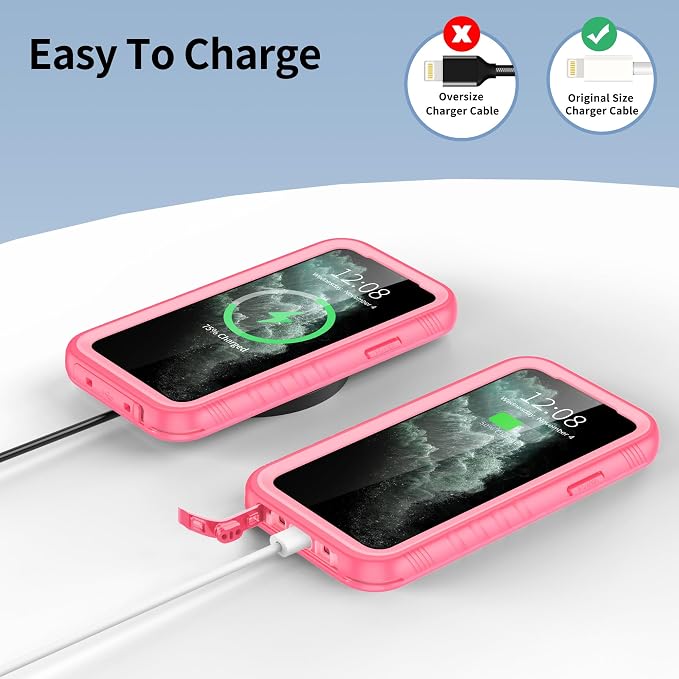 SPORTLINK for iPhone 11 Pro Waterproof Case, Full Body Underwater/Rugged/Heavy Duty Shockproof/Dustproof Case with Built-in Screen Protector for iPhone 11 Pro 5.8 Inch (Pink)