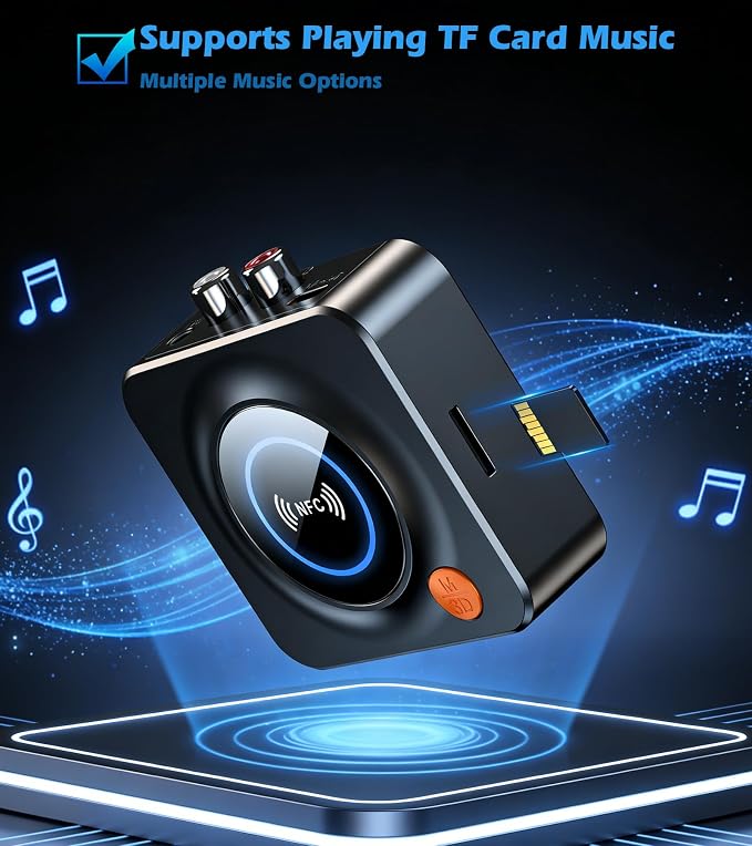 Bluetooth Receiver for Home Stereo, AUX RCA to Bluetooth Adapter for Old Speakers, NFC Wireless Audio Receiver for Music Streaming Sound System, KAIY Convert Wired Speakers to Wireless