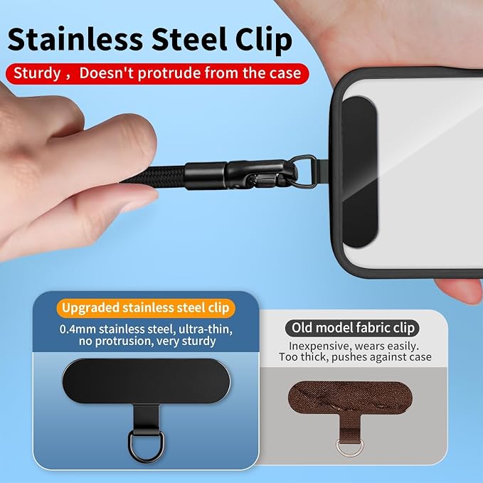 Anti Theft Phone Wrist Strap With 2 Metal Tether Tabs，Adjustable Wristlet & Hand Cell Phone Lanyard for Women and Men