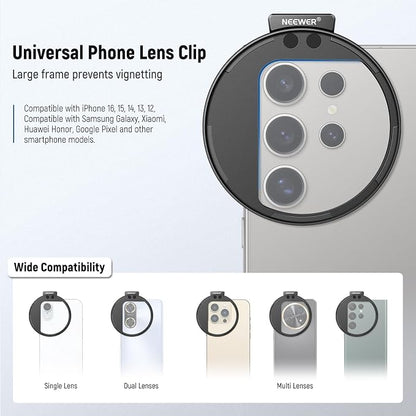 NEEWER 67mm Magnetic CPL Filter, Circular Polarizing Filter with Cold Shoe Phone Camera Lens Clip, Photography Accessories Compatible with iPhone 17 16 Android Samsung Galaxy S25 Ultra
