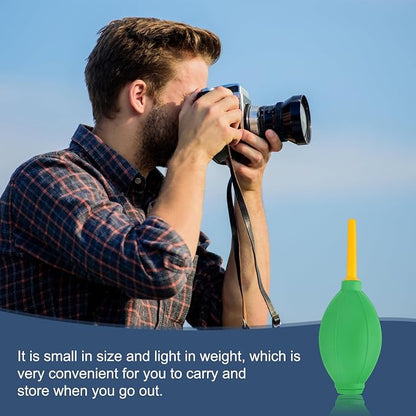 PATIKIL Soft Tip Air Blower Dust Blaster, 3 Pcs Rubber Bulb Air Pump Dust Blower Cleaner Cameras Lens Cleaning Tool with Long Nozzle for Camera Lens Computer Keyboard, Green/Yellow