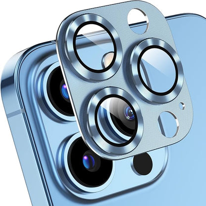 Korecase [2 Pack] for iPhone 13 Pro Max/iPhone 13 Pro Camera Lens Protector Tempered Glass Camera Cover,Strong Adhesion Rear Camera Lens Case Friendly for iPhone 13Pro /iPhone 13 ProMax,Sierra Blue