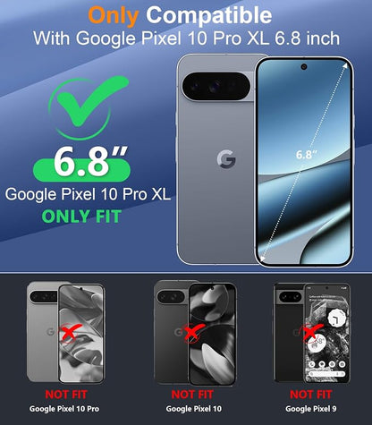 Temdan for Google Pixel 10 Pro XL Case Waterproof,Built-in Lens & Screen Protector[Full Body Shockproof][Military Dropproof][Dustproof][IP68 Underwater] for Pixel 10 Pro XL 6.8”-Green/Clear