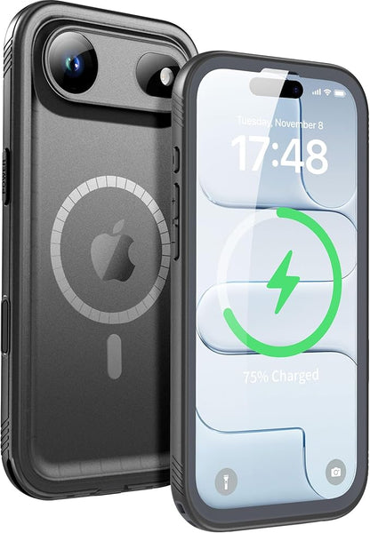 SPORTLINK for iPhone Air Case, IP68 Waterproof Military Protective Full Body Heavy Duty Shockproof 360 Sealed Dustproof with Camera Screen Protector Phone Cover for iPhone Air 6.5" Mag/Black
