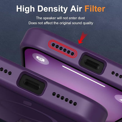 MOCCA Strong Magnetic for iPhone 16 Case, [Compatible with Magsafe][16FT Mil-Grade Drop Protection] Slim Thin Translucent Matte Protective Cover Case for iPhone 16 Phone Case 6.1", Deep Purple