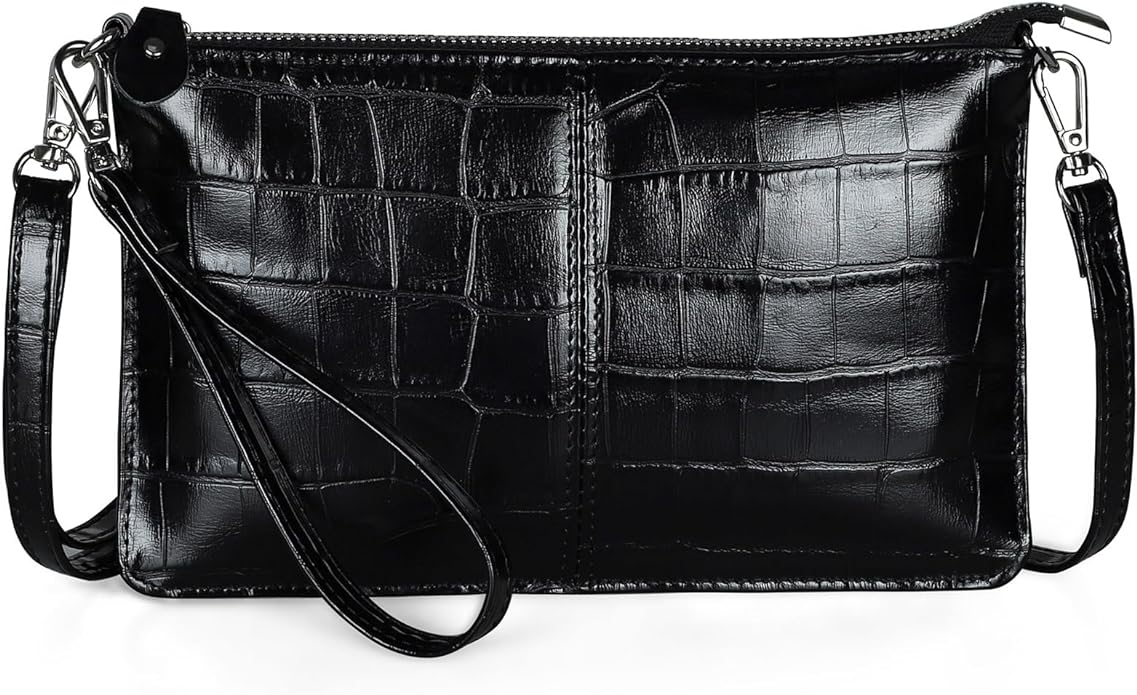 befen Genuine Leather Wristlet Clutch Wallet Purses Small Crossbody Bags for Women with RFID Blocking Card Slots