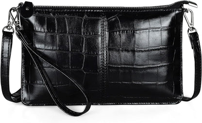befen Genuine Leather Wristlet Clutch Wallet Purses Small Crossbody Bags for Women with RFID Blocking Card Slots