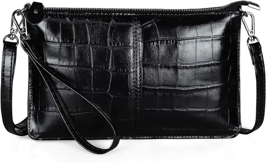 befen Genuine Leather Wristlet Clutch Wallet Purses Small Crossbody Bags for Women with RFID Blocking Card Slots