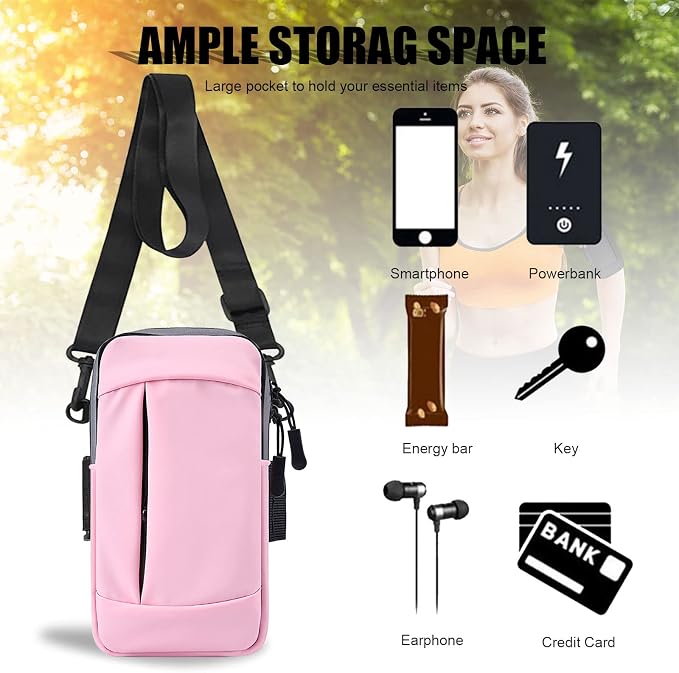 Phone Holder for Running Armband Small Crossbody Bags for Women Kids, iPhone 17 16 16e 15 14 13 12 11 Pro Max Xs Xr X Plus SE Mini Galaxy Ultra Edge S26 S25 S24 S23 Note Purse Sports Arm Band